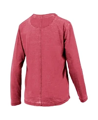 Pressbox Women's Crimson Oklahoma Sooners Chandler Olive Leaf Arch Long Sleeve T-Shirt