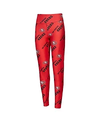 Concepts Sport Women's Scarlet San Francisco 49ers Breakthrough Allover Print Knit Sleep Leggings