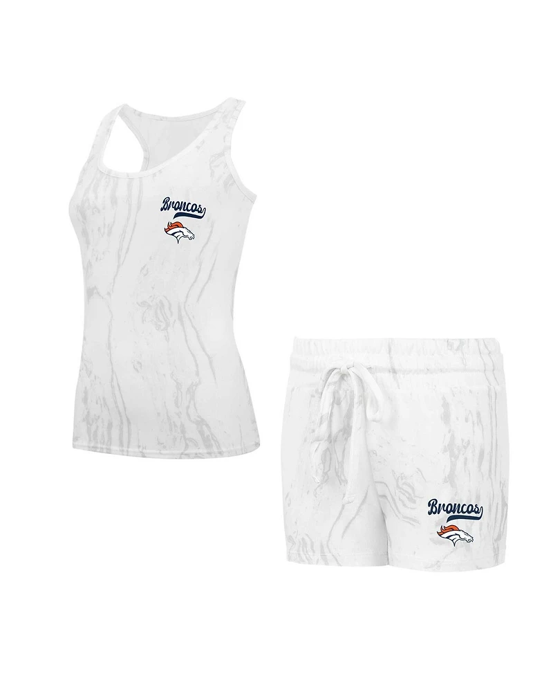 Concepts Sport Women's Denver Broncos Quartz Hacci Knit Tank Top Shorts Sleep Set