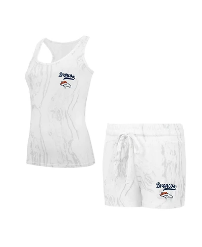 Concepts Sport Women's Denver Broncos Quartz Hacci Knit Tank Top Shorts Sleep Set
