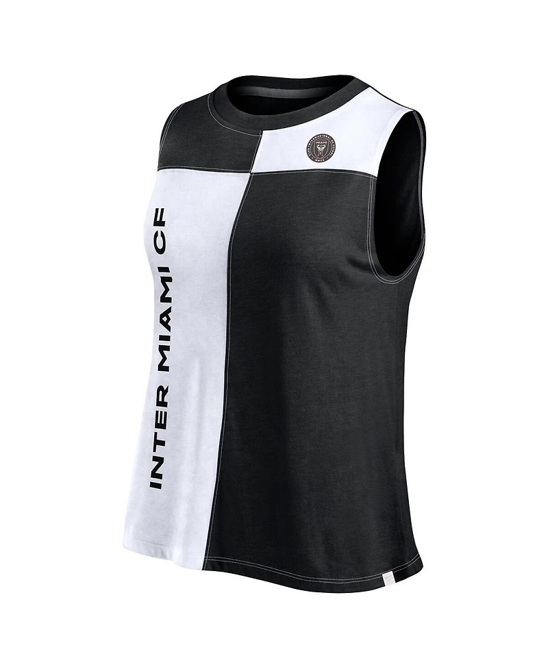 Fanatics Women's Black Inter Miami Cf Script Color Block Tank Top