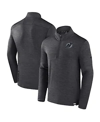 Fanatics Men's Heather Charcoal New Jersey Devils Tonal Logo Quarter-Zip Pullover Sweatshirt