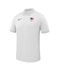 Nike Men's White U.s. Paralympics Team Victory Stripe Performance Polo Shirt