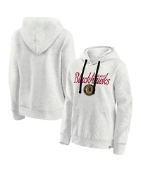 Fanatics Women's Oatmeal Chicago Blackhawks True Classics Quilted Pullover Hoodie