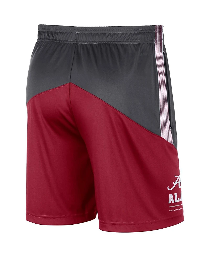 Nike Men's Charcoal/Crimson Alabama Crimson Tide Team Performance Knit Shorts
