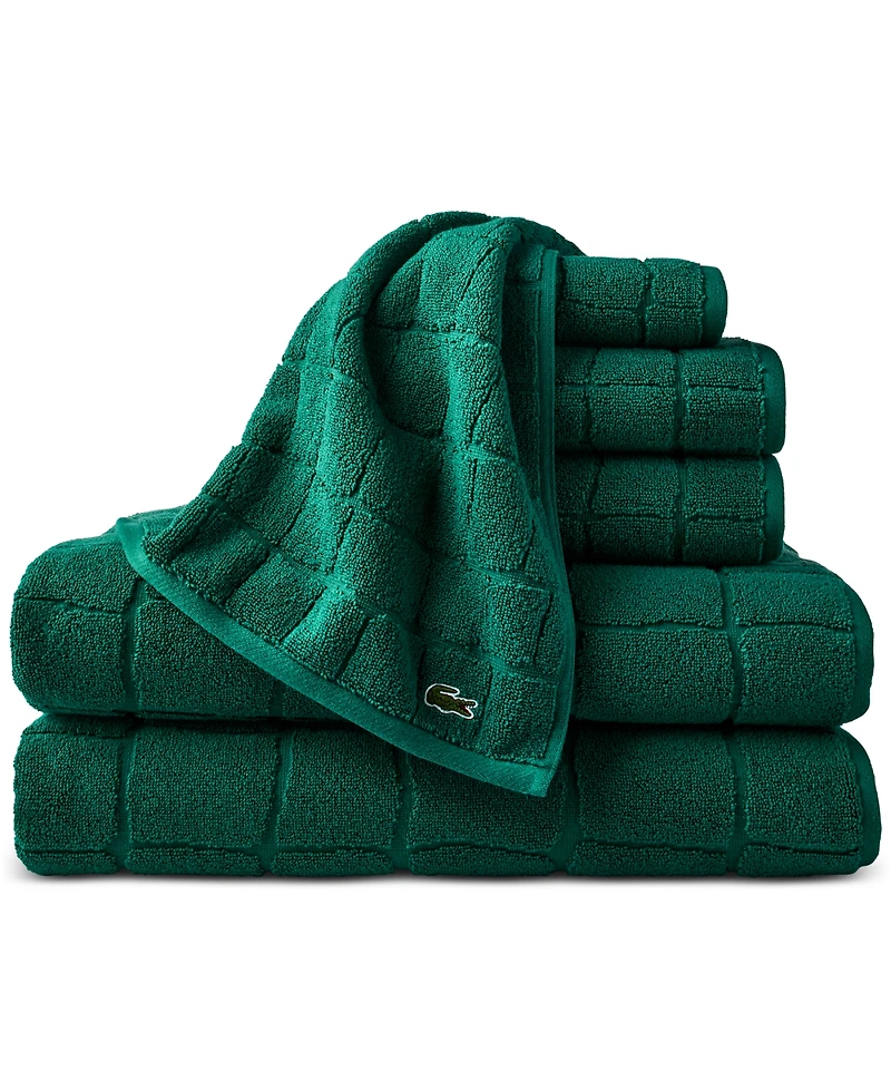 Lacoste Home Heritage Croc Scale Cotton Hand Towel, 16" x 30"