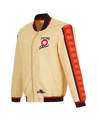 Jh Design Men's Tan Detroit Pistons 2024/25 City Edition Full-Zip Nylon Bomber Jacket