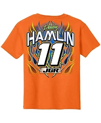 Joe Gibbs Racing Team Collection Big Boys and Girls Orange Denny Hamlin Name Number T-Shirt