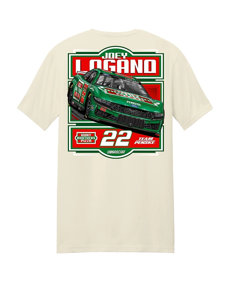 Team Penske Men's Natural Joey Logano Hunt Brothers Pizza Car T-Shirt