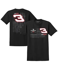 Richard Childress Racing Team Collection Men's Black Dale Earnhardt Flag Tri-Blend T-Shirt