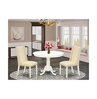 East West Furniture Dining Room Set Linen White