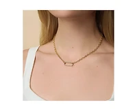 Little Sky Stone 14K Gold Plated Oval Link Connector Necklace
