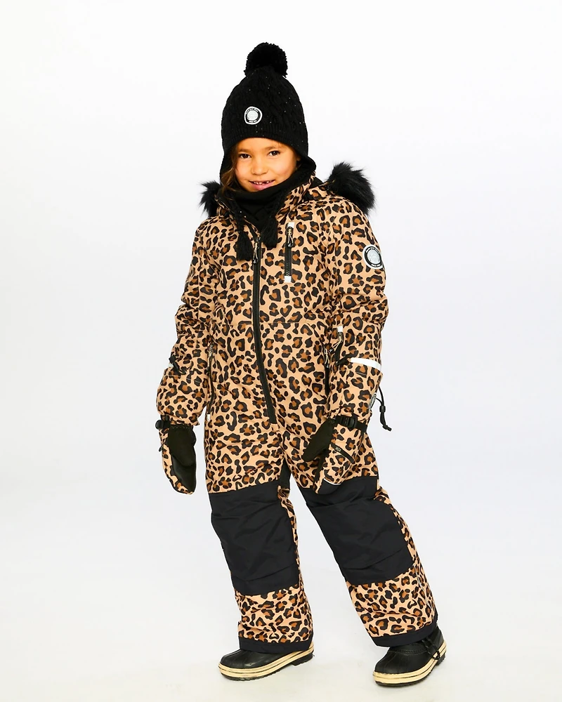 Deux par Girl Winter Mittens Teknik Beige Leopard