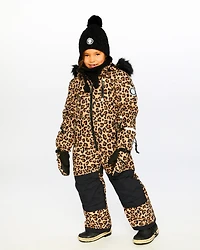 Deux par Girl Winter Mittens Teknik Beige Leopard