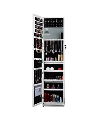 Casainc Full Length Mirror Bathroom Swivel Jewelry Cabinet