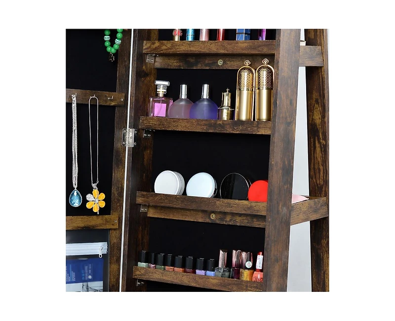 Casainc Full Length Mirror Bathroom Swivel Jewelry Cabinet