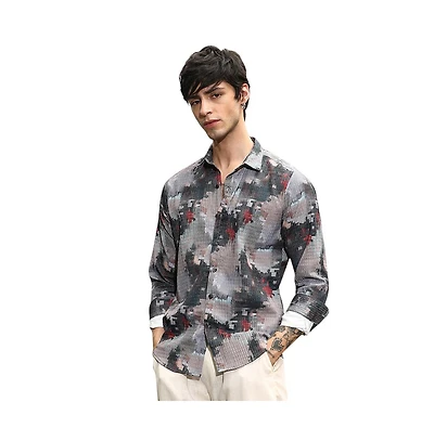 Campus Sutra Men's Artistic-Blur Shirt