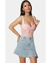 Bebe Women's Lace Sweetheart Top
