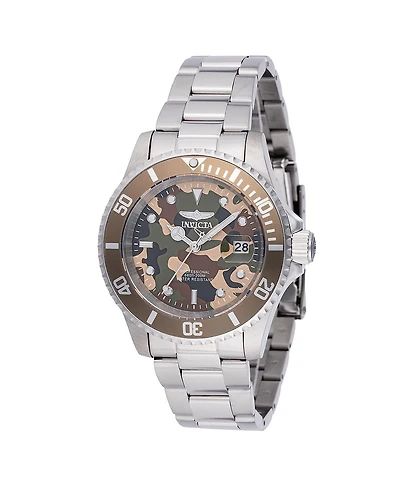 Invicta Men's 48567 Pro Diver Quartz 3 Hand Camouflage, Beige, Green Dial Watch