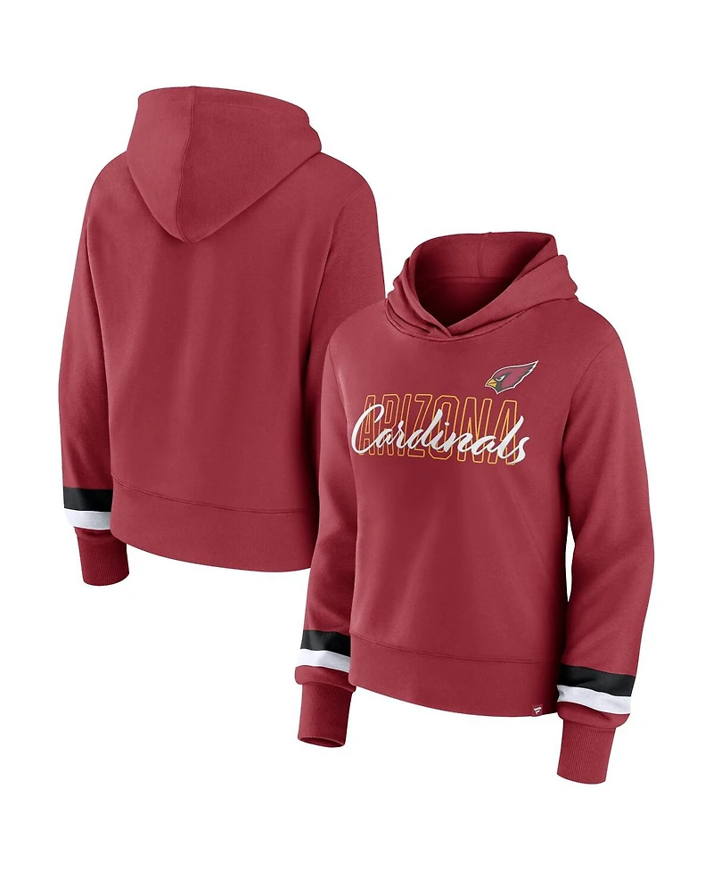 Fanatics Women's Cardinal Arizona Cardinals Over Under Pullover Hoodie