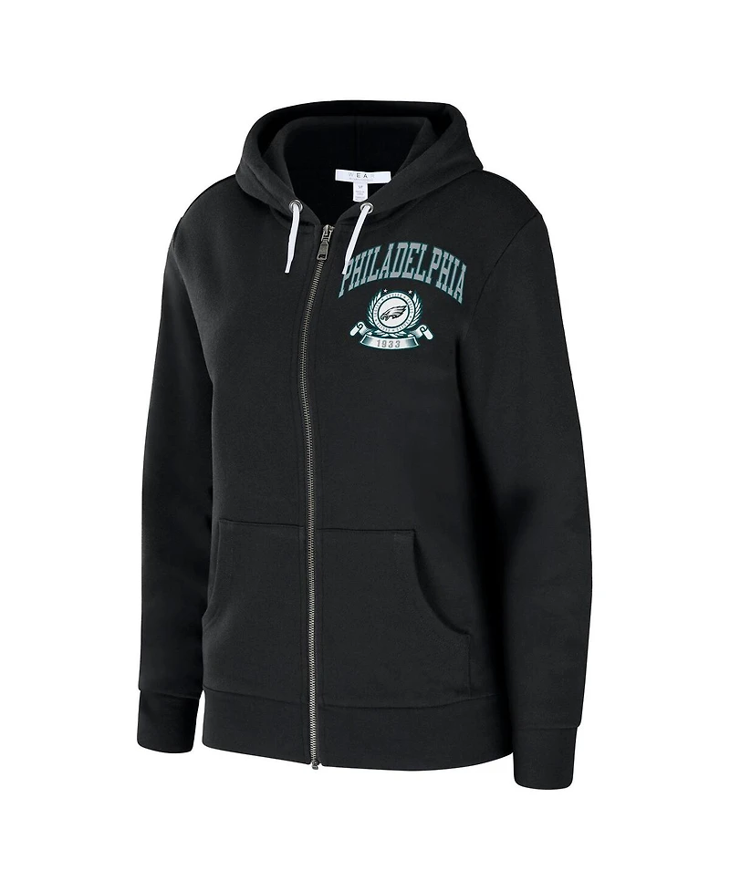 Wear by Erin Andrews Women's Black Philadelphia Eagles Full-Zip Hoodie