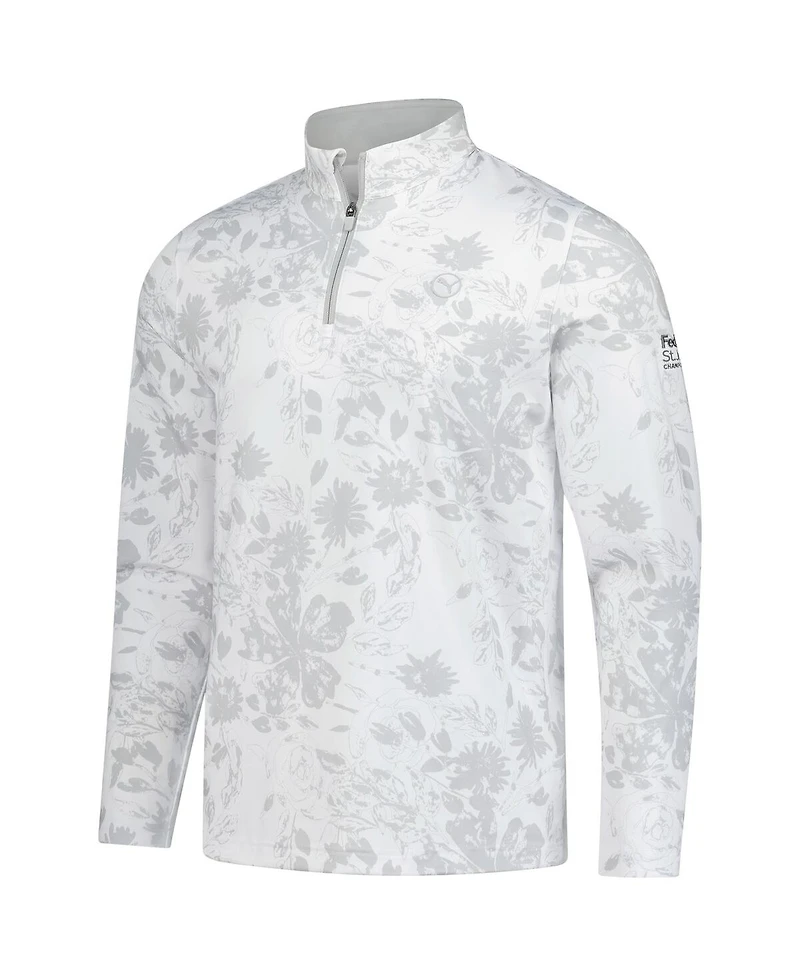 Puma Men's White FedEx St. Jude Championship Pure 2.0 Rose Quarter-Zip Pullover Sweatshirt