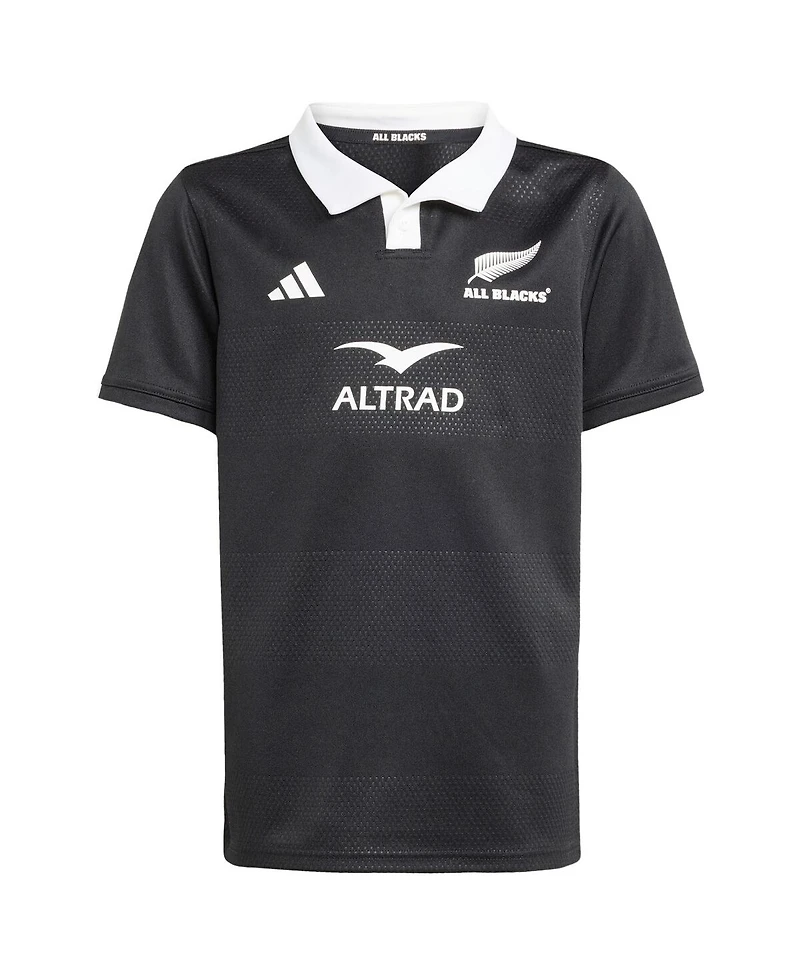 Adidas Big Boys and Girls Black New Zealand Rugby / Home Replica Jersey
