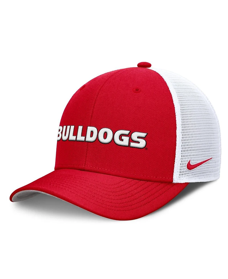 Nike Men's Red Georgia Bulldogs 2025 Dugout Coaches Rise Performance Trucker Adjustable Hat