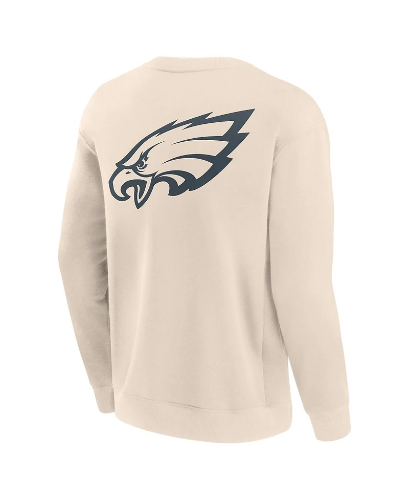 Fanatics Men's Cream Philadelphia Eagles Elements Future Ground Lettering Pullover Sweatshirt