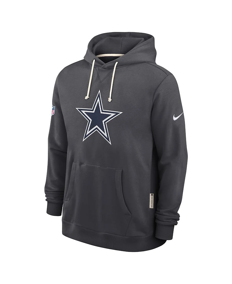 Nike Men's Anthracite Dallas Cowboys Sideline Standard Issue Initial Home Dri-fit Hoodie