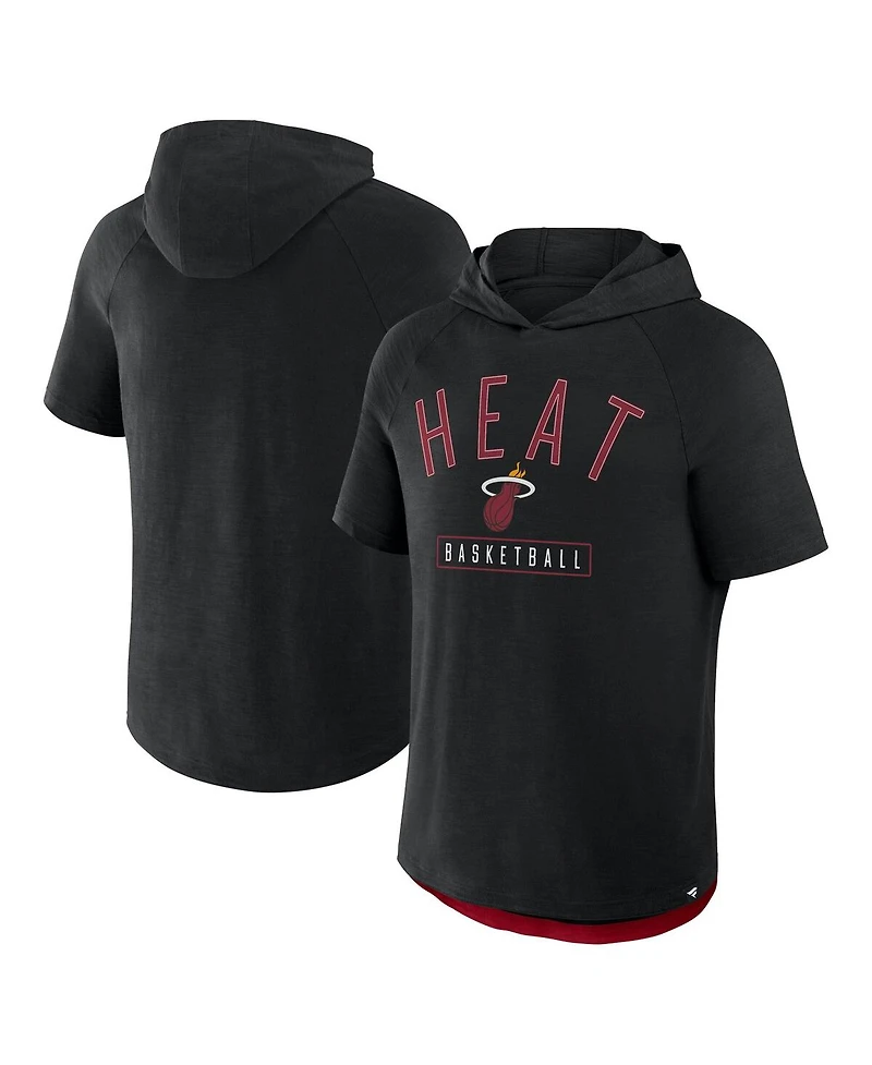 Fanatics Men's Black Miami Heat Pass Legend Raglan Hoodie T-Shirt