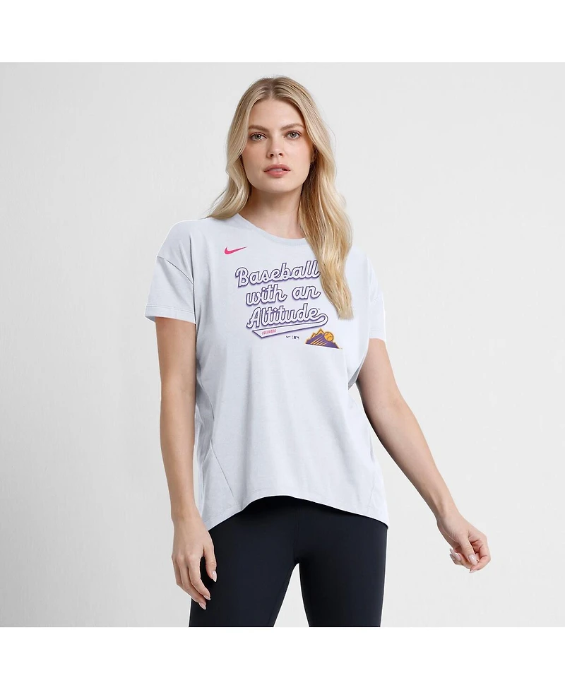 Nike Women's White Colorado Rockies 2025 City Connect Flowy Fashion Tri-Blend Performance T-Shirt