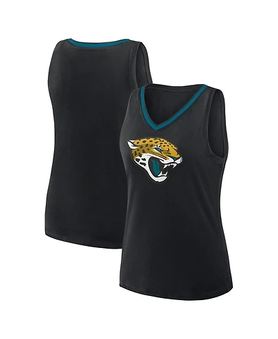 Logo Athletic Women's Black Jacksonville Jaguars Stellar Win V-Neck Tank Top