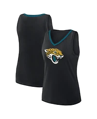 Logo Athletic Women's Black Jacksonville Jaguars Stellar Win V-Neck Tank Top