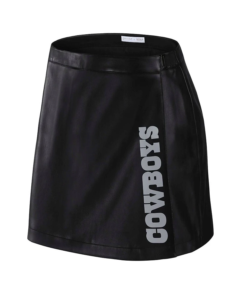 Wear by Erin Andrews x Gracie Women's Hunt Black Dallas Cowboys Wrap Skirt