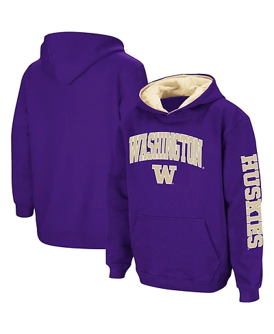 Colosseum Big Boys and Girls Purple Washington Huskies 2-Hit Team Pullover Hoodie