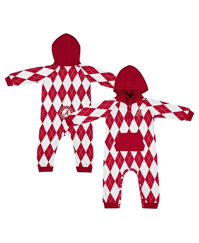 Colosseum Baby Boys and Girls Crimson Alabama Crimson Tide the Dealio Hoodie Romper
