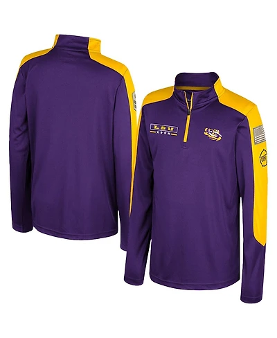 Colosseum Big Boys and Girls Purple Lsu Tigers Oht Military Appreciation Cyclone Quarter-Zip Windshirt Jacket