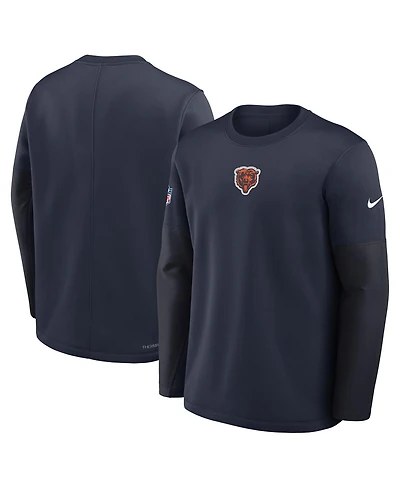 Nike Men's Navy Chicago Bears Sideline Scripted to Win Performance Long Sleeve T-Shirt