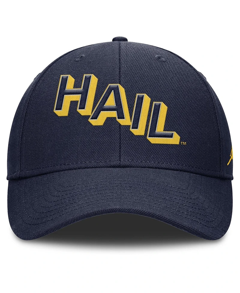 Jordan Men's Navy Michigan Wolverines Slanted Primetime Rise Performance Adjustable Hat