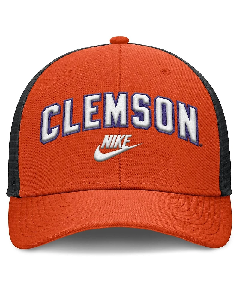Nike Men's Orange/Black Clemson Tigers Legacy Arch Rise Performance Trucker Adjustable Hat
