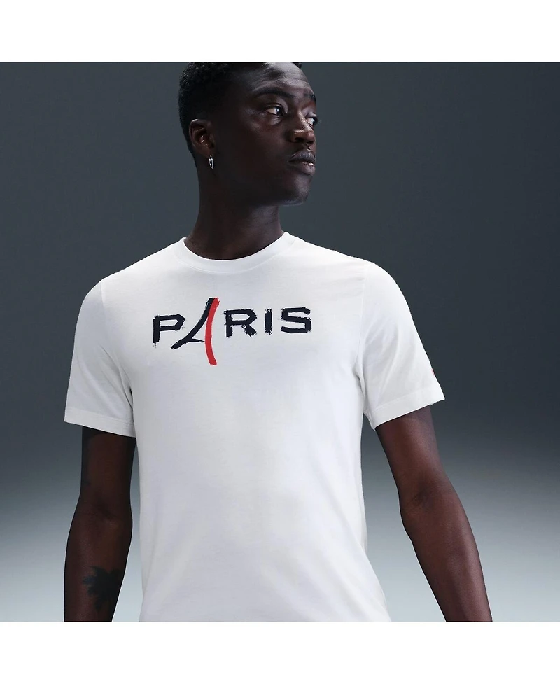 Nike Men's White Paris Saint-Germain Wordmark T-Shirt