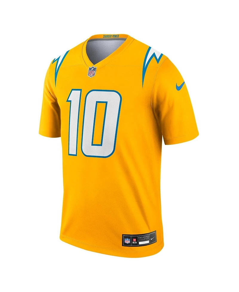 Nike Men's Justin Herbert Gold Los Angeles Chargers Alternate Charger Power Legend Player Performance Top