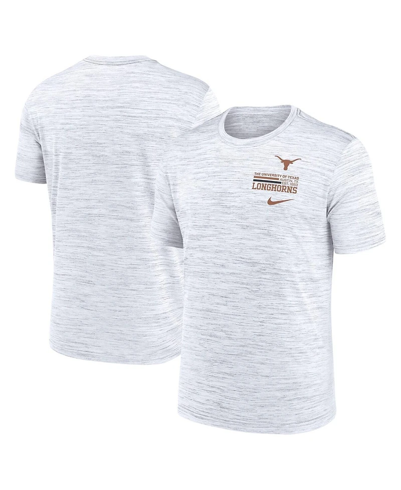 Nike Men's White Texas Longhorns Velocity Stacked Performance T-Shirt