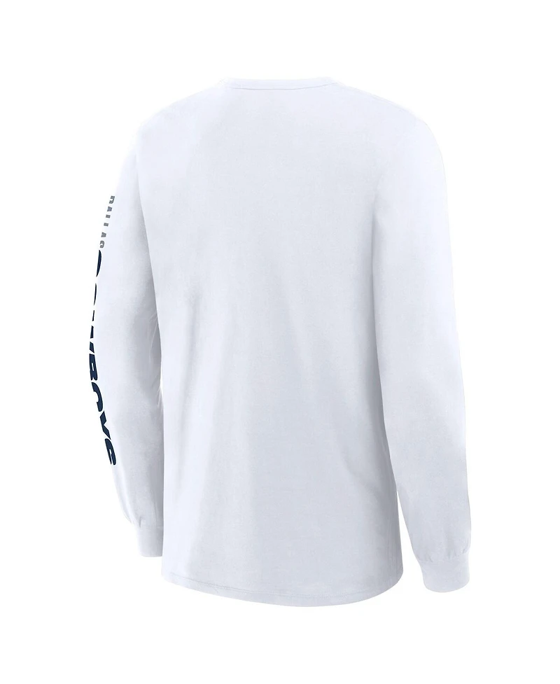 Fanatics Men's White Dallas Cowboys Clock Management Legacy Long Sleeve T-Shirt