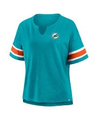 Fanatics Women's Aqua Miami Dolphins Redzone Curl Route T-Shirt