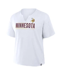Fanatics Women's White Minnesota Vikings Redzone Slub Boxy T-Shirt