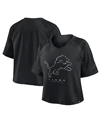 Fanatics Women's Detroit Lions Oversized Raglan V-Neck Blackout Fashion Jersey