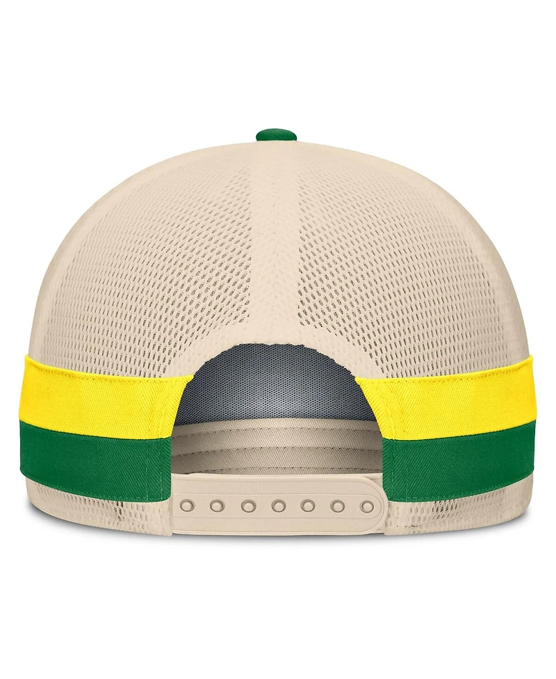 Fanatics Men's Green/Cream Oregon Ducks Prestige Trucker Adjustable Hat