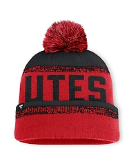 Fanatics Men's Red/Black Utah Utes Thrive Cuffed with Pom Knit Hat